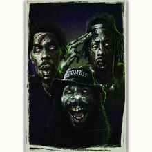 Adesivo de parede de arte liso zombies, arte em seda para grupo de hip hop americano, presente de decoração 2024 - compre barato