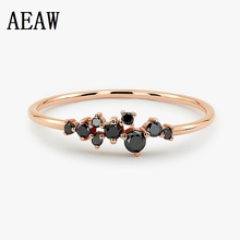 Black Diamond Cluster Ring 14k Rose Gold Wedding Ring Rose Gold Prong Setting Gift for Girlfriend Diamond Ring Support Customize 2024 - buy cheap