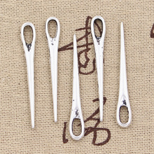 15pcs Charms Sewing Needle 39x5mm Antique Making Pendant fit,Vintage Tibetan Bronze Silver color,DIY Handmade Jewelry 2024 - buy cheap