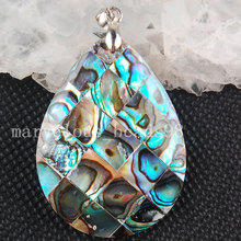 O Envio gratuito de Belas jóias Nova Zelândia Abalone Shell Gota de água Pendant Bead MC3074 2024 - compre barato