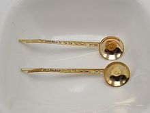 20 Golden Plate Metal Bobby Hair Pin Clip 50mm with 12mm Bowl Pad 2024 - buy cheap