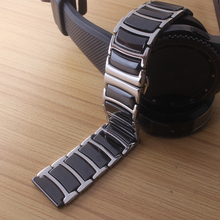 Pulseiras de relógio de aço inoxidável, pulseira de cerâmica pura preta para relógios de pulso inteligentes 20mm 22mm, desenvolvimento de fivela borboleta à venda 2024 - compre barato