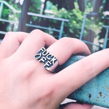 1 шт. в стиле панк буквы в форме кольца для мужчин женщин мода дизайн палец кольцо ювелирные изделия Высокое качество 2024 - купить недорого