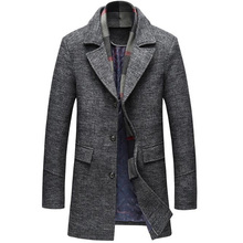 Fashion male keep warm in winter high-grade slim Fit Woolen cloth coat men's cashmere business Trench coat Plus size M-4XL 5XL 2024 - купить недорого