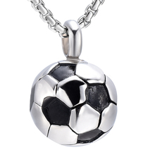 CL041 Stainless Steel 3D Soccer Ball Cremation Jewelry For Ashes For Men Keepsake Memorial Urn Pendant Necklace - Christmas Gift 2024 - buy cheap