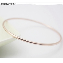 Wholesale Stainless Steel Thin Circle Bangle Rose Gold Color Simple Round Bangle Bracelets For Women Girls 2024 - buy cheap