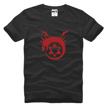 Fullmetal alchemy steel-Camiseta de algodón para Hombre, camisa con estampado de señal Cyborg de refinación de acero, cuello redondo, novedad de 2015 2024 - compra barato