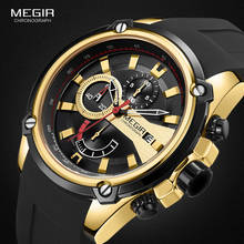 MEGIR Chronograph Men Sport Watch Male Silicone Automatic Date Quartz Watches Mens Luxury Brand Waterproof Relogio Masculino 2024 - buy cheap