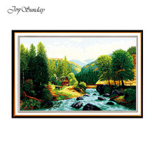Joy Sunday-Kit de punto de cruz para paisajismo DIY, pintura impresa, 11ct, 14ct, bordado 2024 - compra barato
