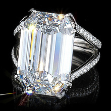 Utimtree anel de casamento 925, joia prateada, cristal austríaco, grande, aliança de noivado para mulheres, bague femme ringen, bijuterias 2024 - compre barato