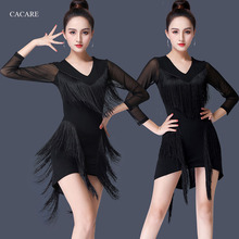 Latin Dance Dress Women Fringe Salsa Tango Gatsby Flapper Costume Latin Dance Competition Dress 2 Choices D0434 Tassel 2024 - buy cheap