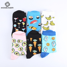 Modeager Korean Novelty Banana Milk Avocado Pineapple Sushi Fruit Food Women Ladies Socks Cotton Cute Female Christams gift sock 2024 - buy cheap