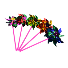 5pcs/set Plastic Self-assembly Thin Flower Windmill Outdoor Toy Color Random Pinwheel Whirl Spinner Yard Decor Toy 2024 - buy cheap