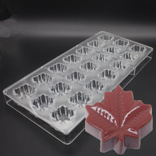 High Quality Pastry Tool Maple Leaf Shape Chocolate Clear Polycarbonate Chocolate Mold Plastic Mold Handmade Chocolate PC Mold 2024 - buy cheap