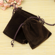 Free Shipping 50Pcs/lot Brown Velvet Bags 7x9cm Small Drawstring Pouch Cute Jewelry Packaging Bags Christmas Wedding Gift Bag 2024 - buy cheap