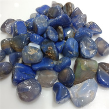 100g Natural blue Agate Crystal Gravel stone Rock Crystal Quartz Mineral healing Specimen Fish Tank Garden Decoration 20-30mm 2022 - buy cheap