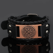 Nodic viking odin wolf leather amulet bracelet -adjustable size 19-31 cm 2024 - buy cheap