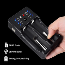 PALO-cargador inteligente USB 18650, con función de Banco de energía, para baterías recargables de iones de litio NIMH/NICD A AA AAA SC 18650 26650 14500 2024 - compra barato