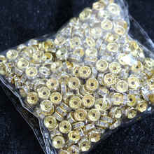 Gold-color Crystal Rhinestone 6mm 8mm 10mm Rondelle Spacer Beads 500pcs/pack Jewelry Makings B847 2024 - buy cheap