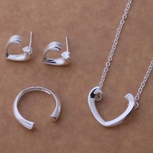 AS147 Hot  sterling   Jewelry Sets Earring 189 + Necklace 597 + Ring 255 /afzaixga ammajdta silver color 2024 - buy cheap