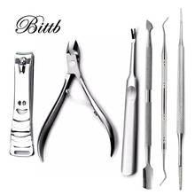 Bittb 3pcs/set Nail Art Care Set Ingrown Toenail Correction Tools Cuticle Pusher Clipper Scissor Nipper Manicure Pedicure Tool 2024 - buy cheap