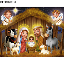 Pintura de diamante 5d diy ponto cruz de famílias religiosas, mosaico de diamante bordado bordado bordado bordado pedraria decoração de casa de animal presente 2024 - compre barato