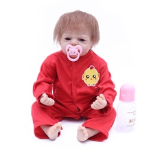 Куклы Новорожденные, Реалистичная кукла-младенец, мягкая силиконовая кукла-тело, виниловая кукла для девочек, игрушки на день рождения с красной одеждой 2024 - купить недорого
