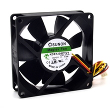 For SUNON ultra - quiet chassis cooling fan 12V 1.6W KDE1208PTV1, 13.MS.AF.GN DC 12V 1.6W 3-wire 3-pin connector 80mm 80x80x25mm 2024 - buy cheap