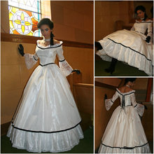 HistoricalCustomer-made White Victorian dress 1860s Civil war Dress Scarlett  Theater Costume Halloween Renaissance Dress V-490 2024 - buy cheap