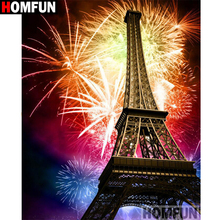 Homfun quadrado completo/broca redonda 5d diy pintura de diamante "torre de fogos de artifício" bordado ponto de cruz 5d decoração de casa presente a16620 2024 - compre barato