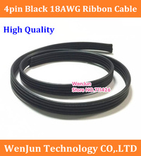 High Quality for 4pin all BLACK 1007 18AWG Ribbon Cable for led pixel module 4P connector 4 pin Parallel cable 2024 - buy cheap