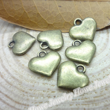 100 piezas Vintage dijes amor corazón colgante bronce antiguo Fit pulseras collar DIY Metal joyería fabricación 2024 - compra barato