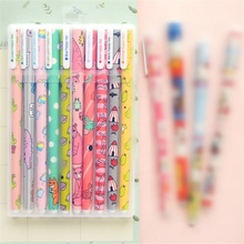 10Pcs Multi-Style 0.38MM Colorful Star Sky Gel Pens Starry Cartoon Anime Flower Roller Ball Pens Stationery Fountain 2024 - buy cheap