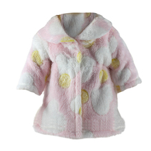 Fashion design Pink Plush Sweater Coat with Yellow Dot and White Heart Patterns Fits for 18 inch  Girl Dolls 2024 - buy cheap