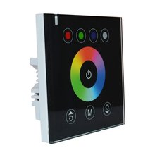 Painel touch de led, regulador de intensidade de luz led para parede rgbw, 12v a 24v (preto) 2024 - compre barato