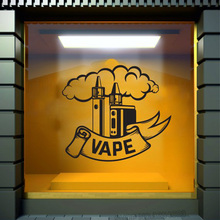 Calcomanías de pared de tienda Vape Eat Sleep VAPE pegatina de pared humo vinilo Vaping decoración extraíble tienda Logo compra etiqueta para tienda L851 2024 - compra barato