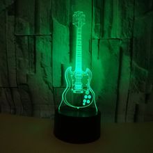 Creative Guitar 3d Night Light Colorful Usb Led Gift Atmosphere Art 3d Light Fixtures Luminaria De Mesa Kids Lights Lamps 2024 - buy cheap