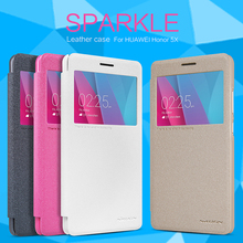 gr5 case NILLKIN Sparkle flip cover PU Leather hard plastic back cover phone case for honor 5x flip cover case 5.5 inch 2024 - buy cheap