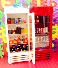 Mini geladeira para casa de bonecas, geladeira em miniatura com freezer para decoração de casas de bonecas e brinquedos de fantasia, 1:12 2024 - compre barato