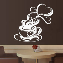 Coffee Cup Beans Kitchen Cafeteria Cafe House Wall Sticker Vinyl Home Decor Decal Removable Self-adhesive Mural Poster 3310 2024 - buy cheap