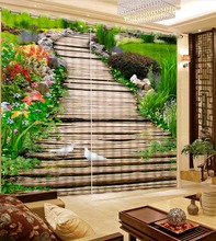 3D Photo Curtain park wooden bridge Modern Curtains For Bedroom Living room Blackout Curtain Interior Rexovation Custom size 2024 - buy cheap