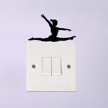 Adesivo interruptor decoração decalque parede estiloso ginástica quarto vinil 6ss0107 2024 - compre barato