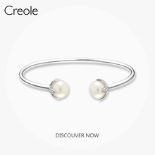 Pulsera de plata esterlina 2019 para mujer, brazalete de perlas con ajuste de garra especial, regalo de verano, nueva, 925 2024 - compra barato