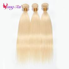 YuYongTai Hair Brazilian Blonde Straight Bundles With Closure 3Bundles 100% Human Hair Remy Hair 10-24inch No Shedding 2024 - buy cheap