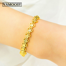 Personality female ornament 24K gold Clover bangle female accessories bracelet and bracelets for women pulseras mujer moda 2024 - buy cheap