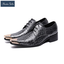 Zapatos de cuero genuino hechos a mano para hombre, calzado de negocios con cordones, Oxford, para boda, fiesta 2024 - compra barato