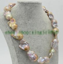 Enorme hermoso collar de perlas barrocas de lavanda de 15-25mm 18 "AAA 2024 - compra barato