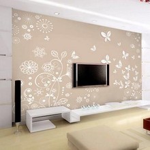 beibehang Golden Lily background wallpaper TV special PVC wallpaper 3D Chinese decoration large mural for living room wall paper 2024 - buy cheap
