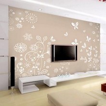 Papel de parede beibehang lírio dourado fundo tv especial pvc 3d decoração chinesa mural grande para sala de estar 2024 - compre barato