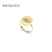 Wild & Free-Vintage anillo de oro para mujer, sortija redonda con ojo, estilo bohemio, 2019 2024 - compra barato